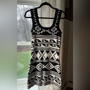 Beach Riot 100% Cotton Black & White Geometric Knit Tank Dress Sz S